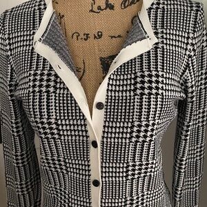 Ann Taylor Black, White Sweater Cardigan, Petite S/P Button Down